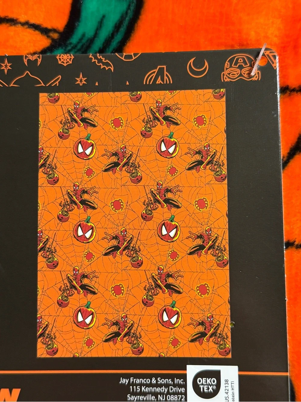 Marvel Spider-Man Orange Halloween Blanket